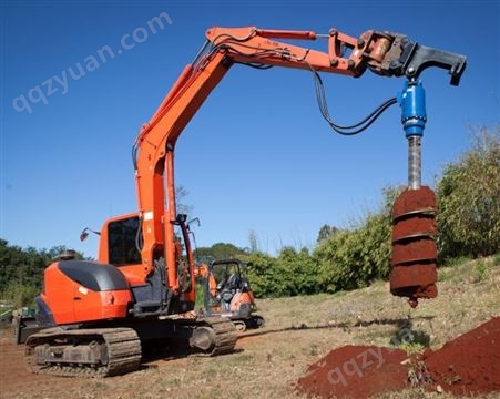 挖掘机改装螺旋钻 光伏打桩机挖坑设备 钻土机直径深度可定制