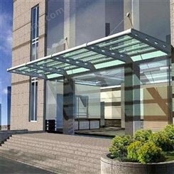 点式钢结构5mm-19mm厚度钢化玻璃雨棚可定制尺寸