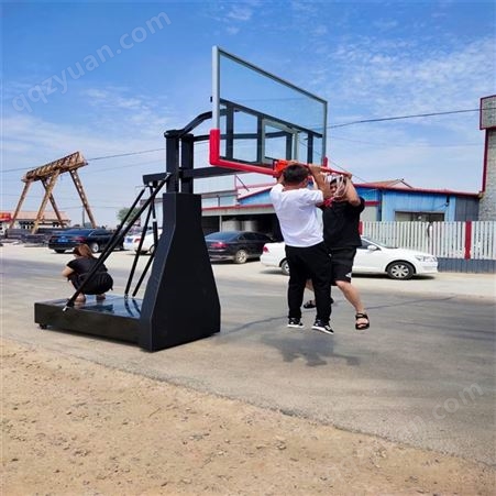 胜舒体育生产户外移动式篮球架子 公园广场仿液压式平箱篮球架