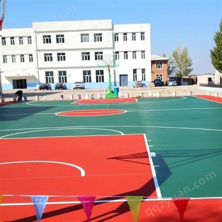 坤温体育 水性双组份硅pu 安全环保 上硬下弹 室外篮球场