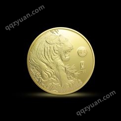 纪念币定制 镜面币定做 十二生肖贺岁系列虎年纪念章双面币