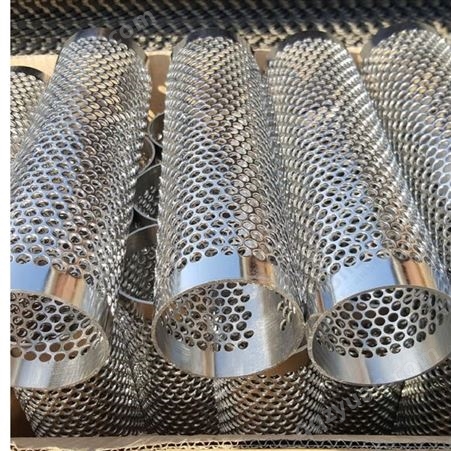 京墨定做304不锈钢网桶焊接过滤筒 冲孔圆孔网筒圆柱形压榨滤筒