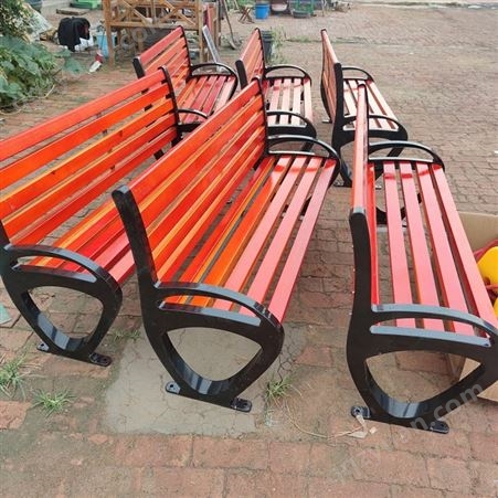 公园椅子 铸铝户外桌椅塑木排椅 防腐木条实木