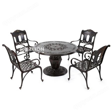 户外桌椅庭院花园休闲阳台铝合金铸铝铁艺露天室外北欧式别墅餐桌