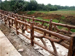 水泥仿木护栏新农村围栏景区河道公园混凝土仿石仿竹隔离栏杆