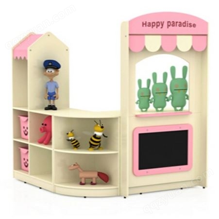 梦航玩具实木玩具柜幼儿园书包柜教具柜儿童储物柜杂物收纳架简易书柜