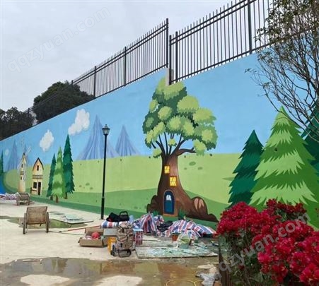 文化墙墙体彩绘 乡村墙绘街道社区外墙手绘涂鸦
