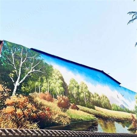 大型烟囱彩画 美观时尚美化环境劲美墙绘给你更美好的环境