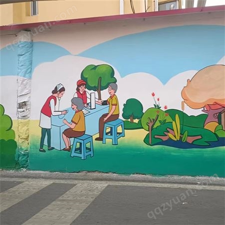 文化街道美化彩绘 乡镇墙面彩绘涂鸦 可设计图案