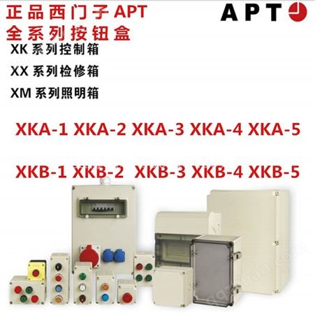 西门子APT 2孔明装按钮盒控制箱 XK-B2/-Y XK-B2/-N 开/不开孔