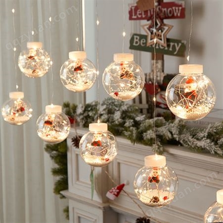 圣诞节许愿球装饰灯卧室浪漫布置窗帘灯透明圆球灯串阳台挂饰吊灯
