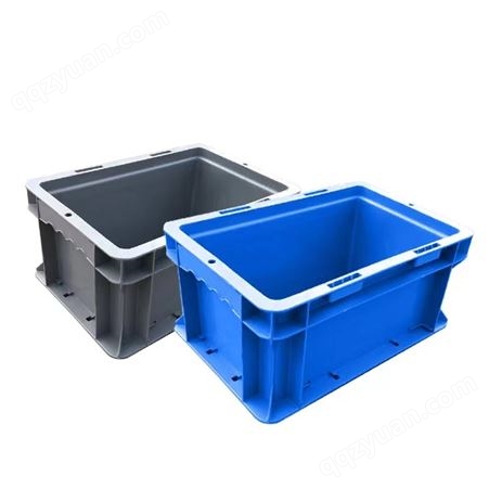 带盖工厂汽车零部件塑料箱灰色加厚塑料EU箱可定制物流周转箱
