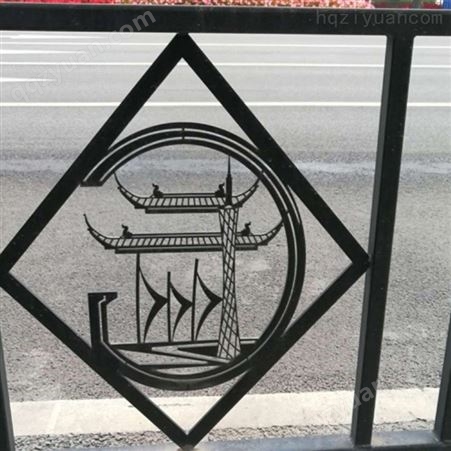 -广州款市政护栏-黑色铸铁底座镀锌喷塑护栏-佛山甲型护栏图片
